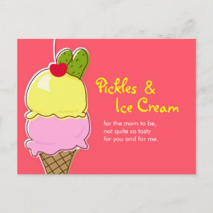 Pickles en Ice Cream Briefkaart-uitnodigingen Uitnodiging Briefkaart