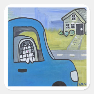 Pickles in the Car Vierkante Sticker