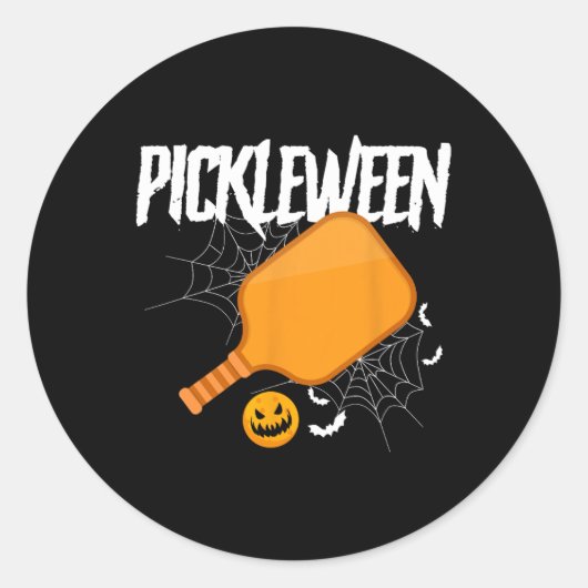 Pickleween Halloween Pickleball Kostuum Halloween Ronde Sticker (Voorkant)