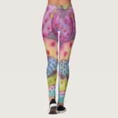 Pickly Pear Cactus Pants Art Workout Leggings (Dos)