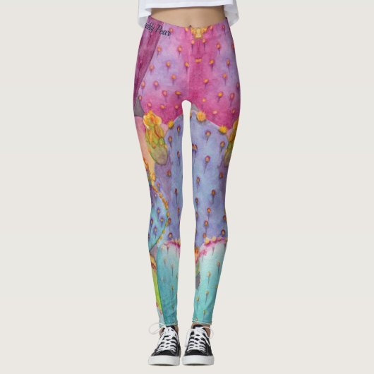 Pickly Pear Cactus Pants Art Workout Leggings (Devant)