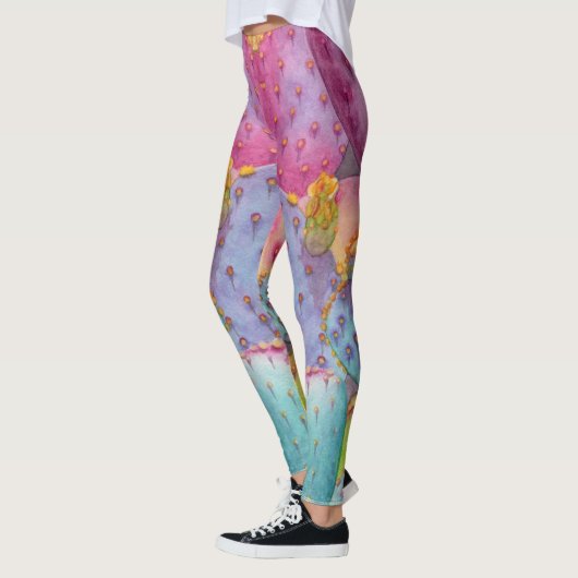 Pickly Pear Cactus Pants Art Workout Leggings (Gauche)