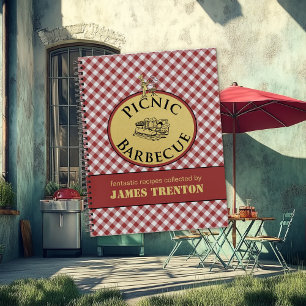 Picknick Barbecue Gingham Rood Receptenboek Notitieboek