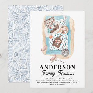 Picknick bij het strand familiebijeenkomst kaart