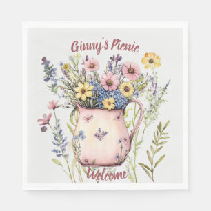 Picknick Borden - Wilde Bloemen & Vaas Servet