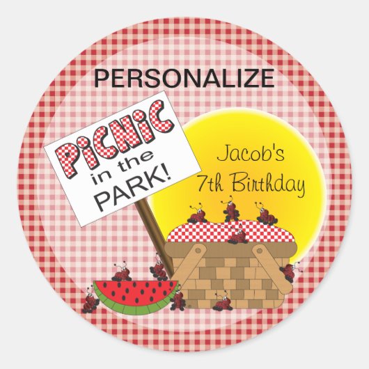Picknick in het Park | Elke gelegenheid Ronde Sticker (Voorkant)