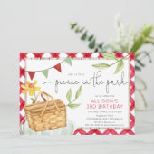 Picknick in het park zomer verjaardagsfeest kaart (Staand voorkant)