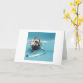 Picknick met een kleine witte hond kaart (Gele Bloem)