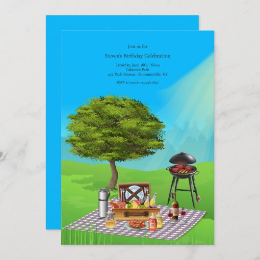 Picknick onder een boom kaart (Voorkant / Achterkant)