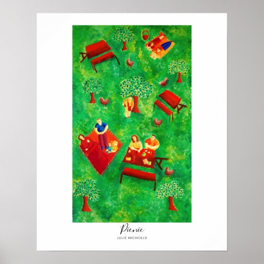 Picknick Schilderij Poster (Voorkant)