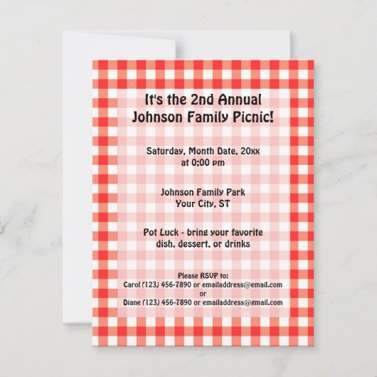 Picknick Tijd Kaart (Voorkant)