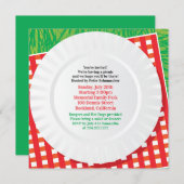 Picknick Uitje BBQ Party Flat Uitnodiging (Voorkant / Achterkant)