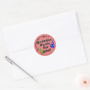 Picknickfeest voor verjaardag ronde sticker