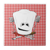 Picknicktafel w / Chef-Pet met BBQ-gereedschap Tegeltje (Voorkant)