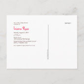 Picks et invitations de cartes postales de crème g (Dos)