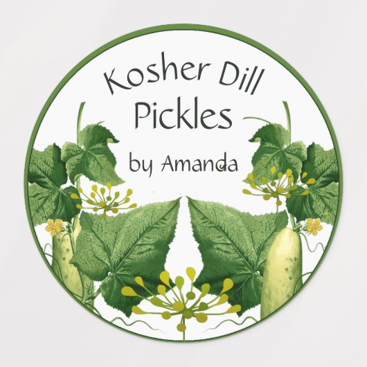 Picks Kosher Dill Concomber Étiquettes d'art (Design 2)