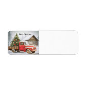 Pickup truck met kerstboom etiket (Voorkant)
