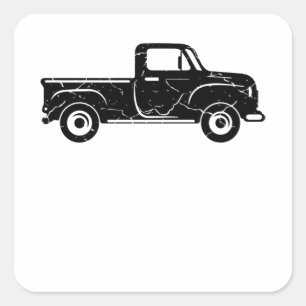 PICKUP TRUCK Old Pickup Truck Oldtimer Vierkante Sticker