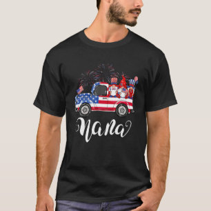 Pickup Truck oom Sam Gnomes American Flag USA 4T T-shirt
