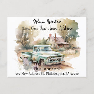 Pickup Truck We hebben een nieuw adres Briefkaart