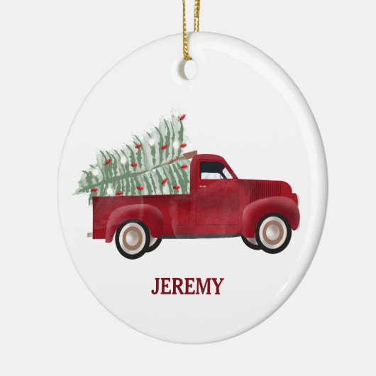 Pickup Trucks Schattigee Voertuigen Kerstboom Kind Keramisch Ornament (Links)