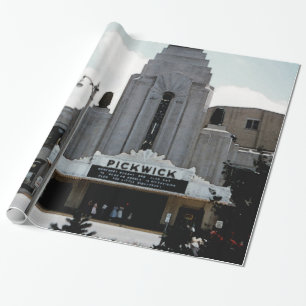 Pickwick Movie Theater Park Ridge Waterverf Art Cadeaupapier