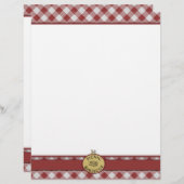 Picnic Barbecue Red Checkered Letterhead (Voorkant / Achterkant)