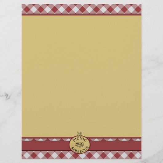 Picnic Barbecue Red Checkered Letterhead (Achterkant)