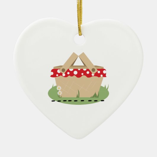 Picnic Basket Keramisch Ornament (Voorkant)