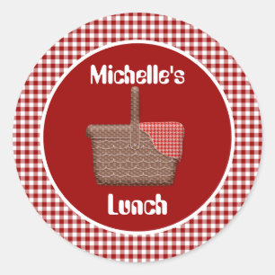 Picnic Basket Red Pset - persoonlijke tas Ronde Sticker