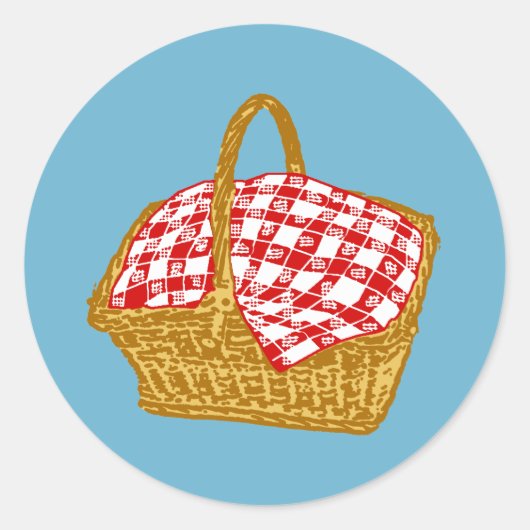 Picnic Basket Ronde Sticker (Voorkant)