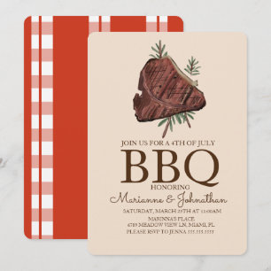 Picnic BBQ Kookfeest Handgetekende Biefstuk Kaart