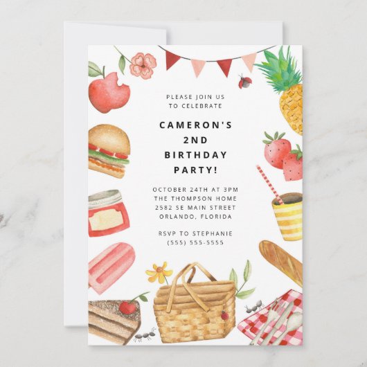 Picnic Birthday Invitation (Devant)