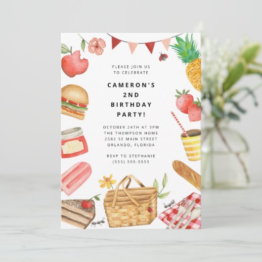 Picnic Birthday Invitation (Debout devant)