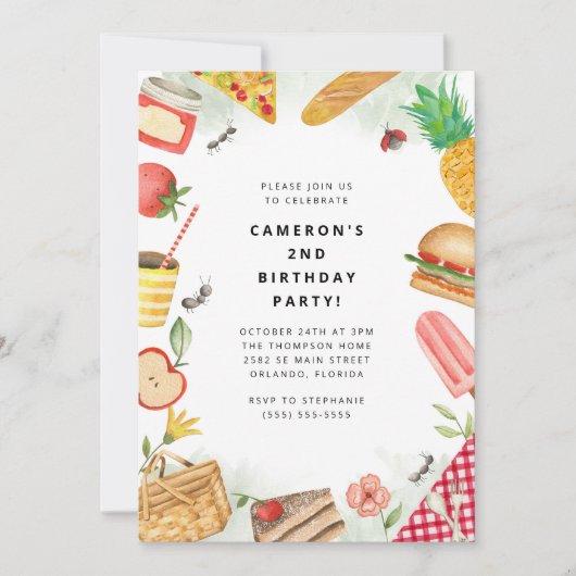 Picnic Birthday Invitation (Devant)