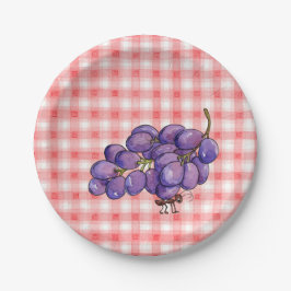 Picnic Grapes Papieren Bordje