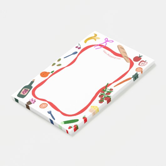 Picnic Lijst Schattigee CUSTOM boodschappenlijstje Post-it® Notes (Schuin)