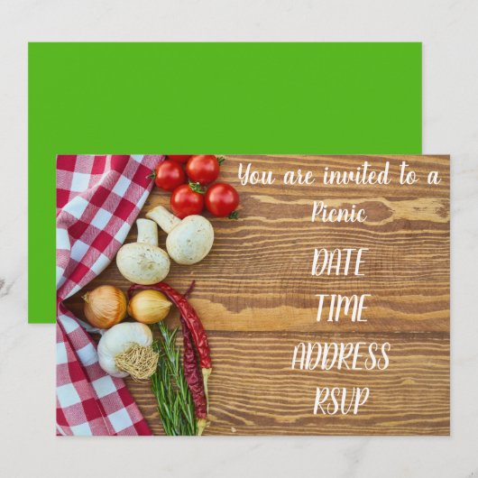 Picnic-lunchparty Kaart (Voorkant / Achterkant)