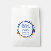 Picnic Modern Schattige HandDrawn CUSTOM VERJAARDA Bedankzakje (Voorkant)