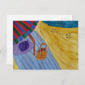 Picnic op de strand briefkaart (Voorkant / Achterkant)