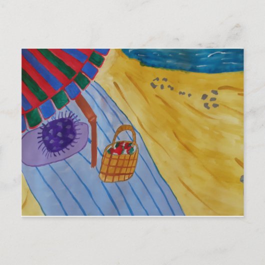 Picnic op de strand briefkaart (Voorkant)
