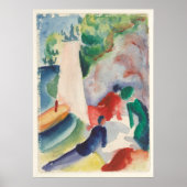 Picnic op het strand van August Macke Poster (Voorkant)