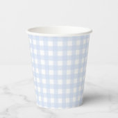 Picnic Park Namen Datum Baby shower Blue Gingham Papieren Bekers (Achterkant)