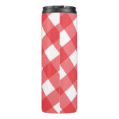 Picnic Patroon rode en witte chequecheques Thermosbeker (Achterkant)
