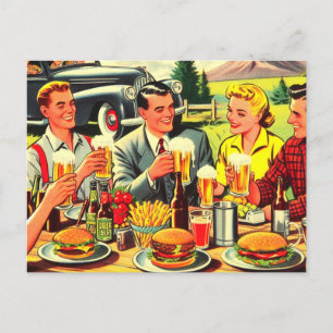 Picnic Retro Comics Feestdagenkaart