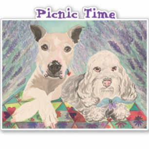 Picnic Time Dogs Sticker