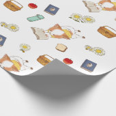 Picnic Time Mochi Reading a book white Cadeaupapier (Hoek)