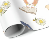 Picnic Time Mochi Reading a book white Cadeaupapier (Rol Hoek)