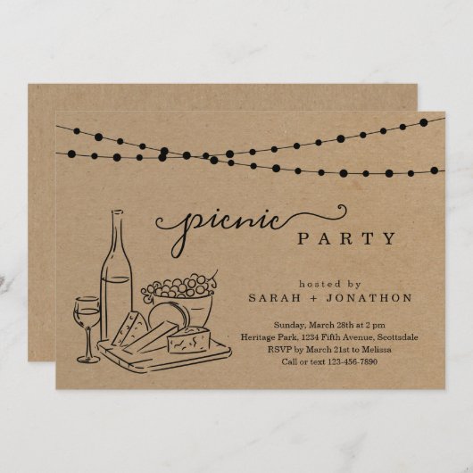 Picnic Uitnodiging (Voorkant / Achterkant)