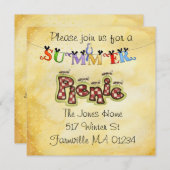 Picnic-uitnodiging Kaart (Voorkant / Achterkant)